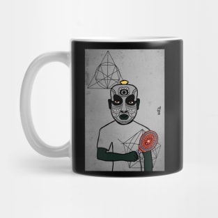 Explore Whale Character on TeePublic - Male with Indian Mask, Freak Eye and Skin Color - Mirror Item and Da Vinci Background Mug